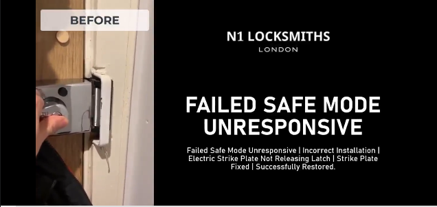 Read more about the article Failed Safe Mode Unresponsive | Incorrect Installation | Electric Strike Plate Not Releasing Latch | Strike Plate Fixed | Successfully Restored