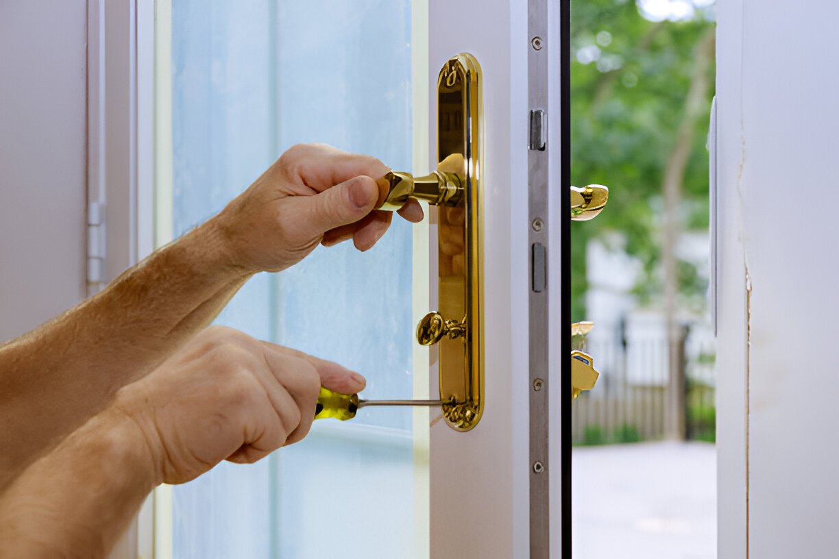 N1 Locksmiths engineer repairing a uPVC multipoint door mechanism in North London